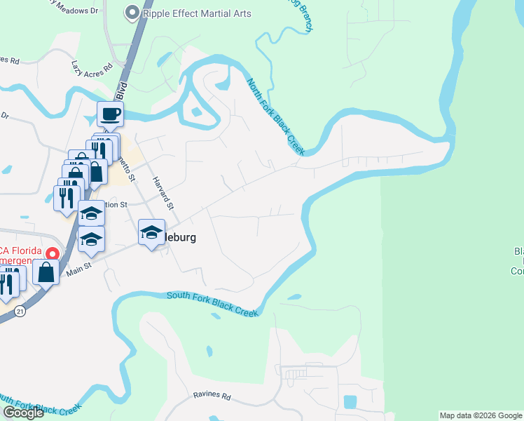 map of restaurants, bars, coffee shops, grocery stores, and more near 3830 Woodmere Lane in Middleburg