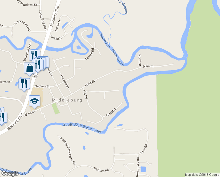 map of restaurants, bars, coffee shops, grocery stores, and more near 3820 Woodmere Lane in Middleburg