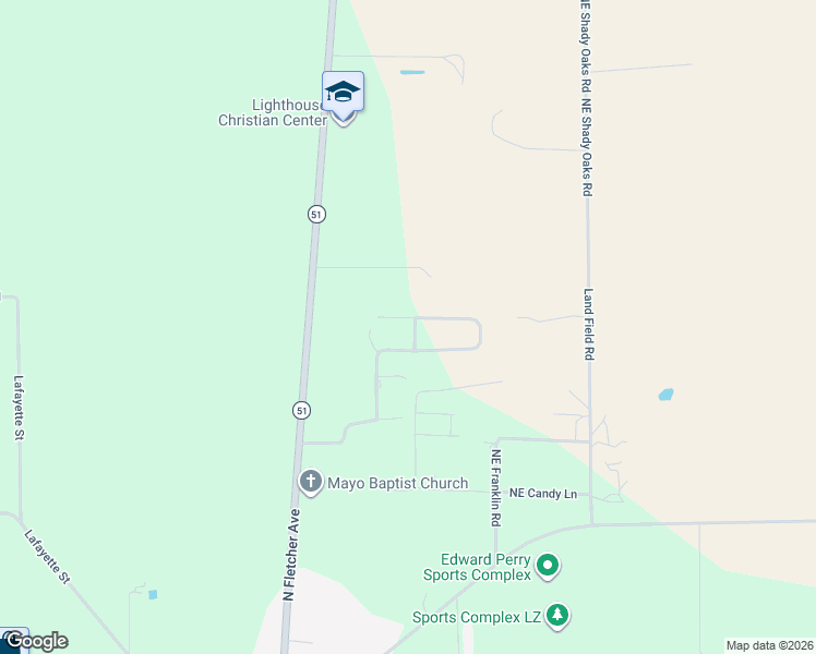 map of restaurants, bars, coffee shops, grocery stores, and more near 159 Northeast Northridge Drive in Mayo