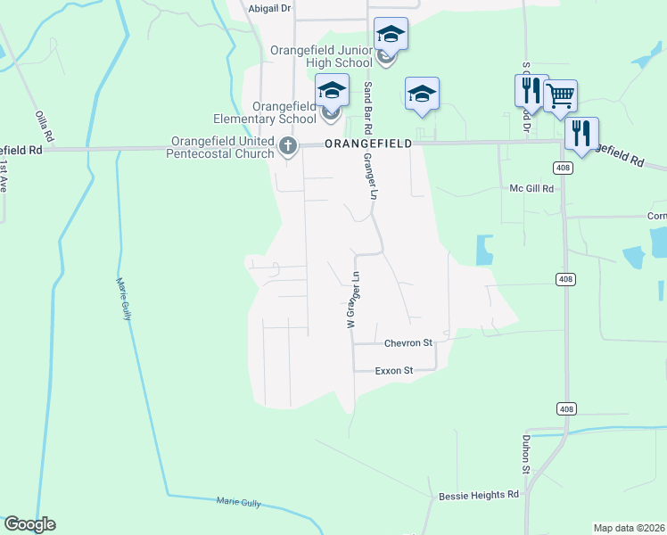 map of restaurants, bars, coffee shops, grocery stores, and more near 6978-6998 Wade Drive in Orange