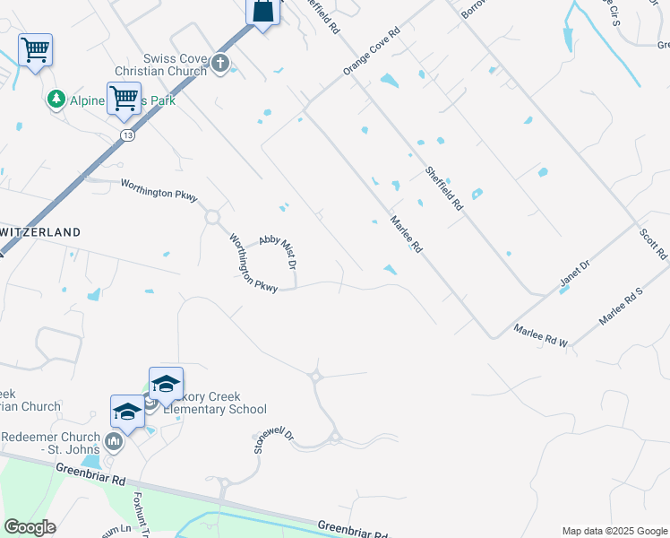 map of restaurants, bars, coffee shops, grocery stores, and more near 905 Alameda Lane in Jacksonville