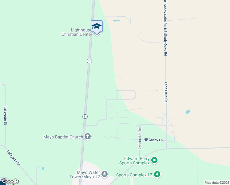 map of restaurants, bars, coffee shops, grocery stores, and more near 159 Northeast Northridge Drive in Mayo