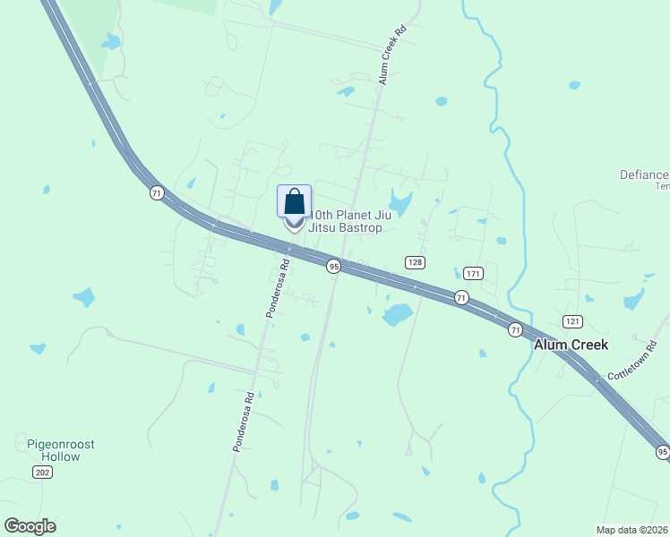 map of restaurants, bars, coffee shops, grocery stores, and more near 1349 State Highway 95 in Bastrop