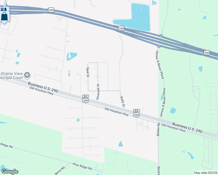 map of restaurants, bars, coffee shops, grocery stores, and more near 20705 Pearl Street in Prairie View