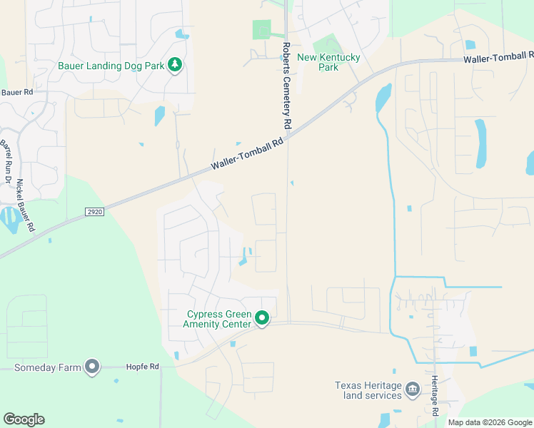 map of restaurants, bars, coffee shops, grocery stores, and more near 2920 Roberts Cemetery Road in Harris County