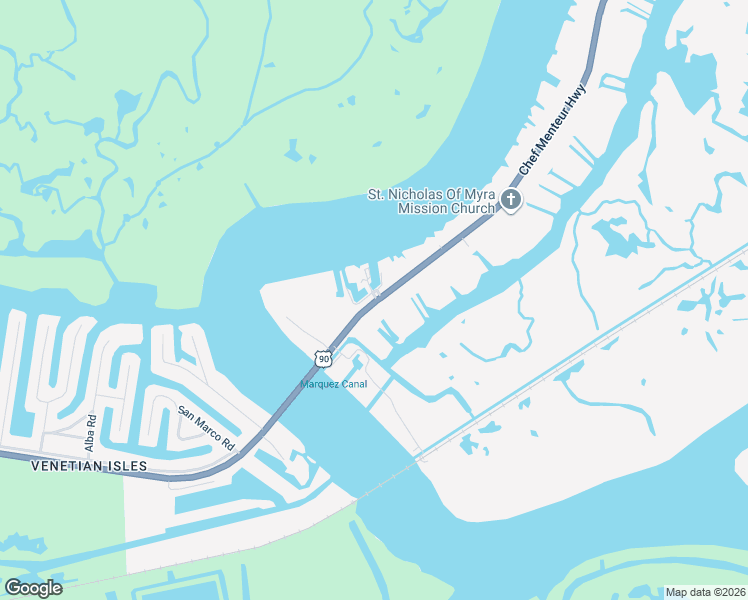 map of restaurants, bars, coffee shops, grocery stores, and more near 21135 U.S. 90 in New Orleans