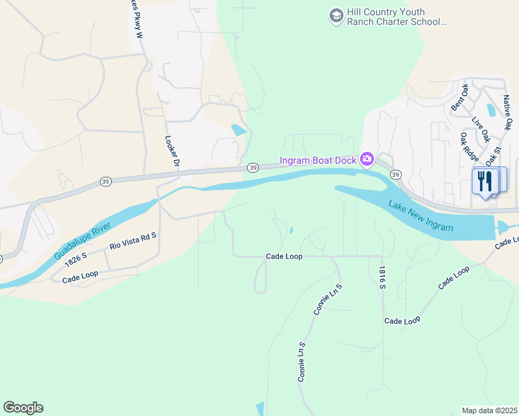 map of restaurants, bars, coffee shops, grocery stores, and more near 321 Cade Loop in Ingram