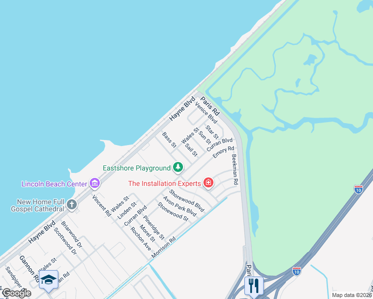 map of restaurants, bars, coffee shops, grocery stores, and more near 7850 Sand Street in New Orleans