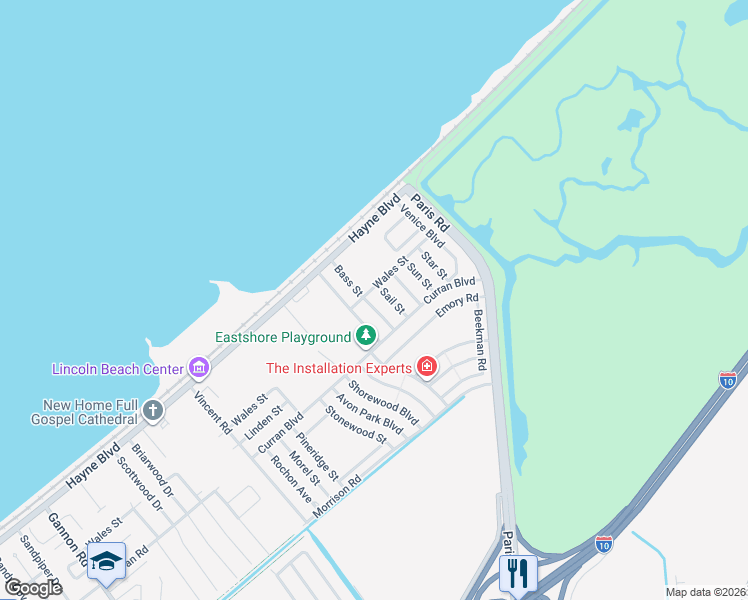 map of restaurants, bars, coffee shops, grocery stores, and more near 7923 Bass Street in New Orleans