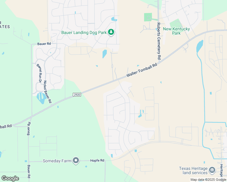 map of restaurants, bars, coffee shops, grocery stores, and more near Hopfe Road in Tomball