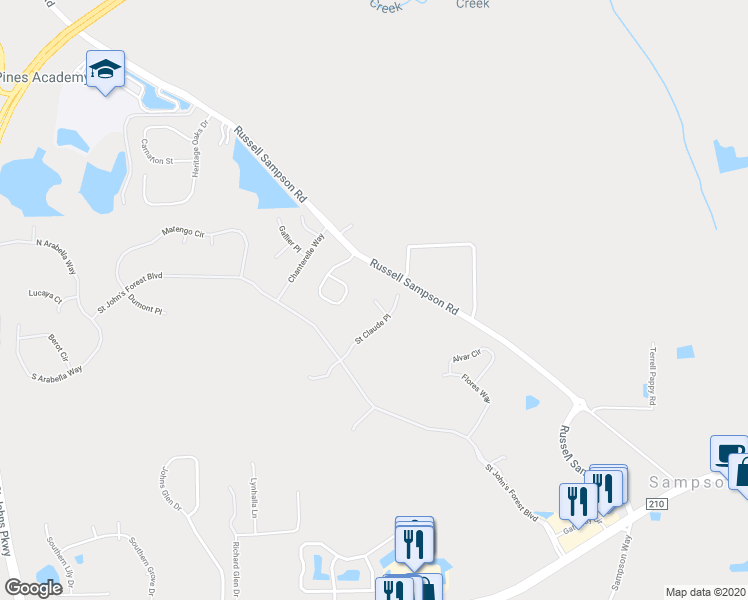 map of restaurants, bars, coffee shops, grocery stores, and more near 617 Loire Court in Saint Johns