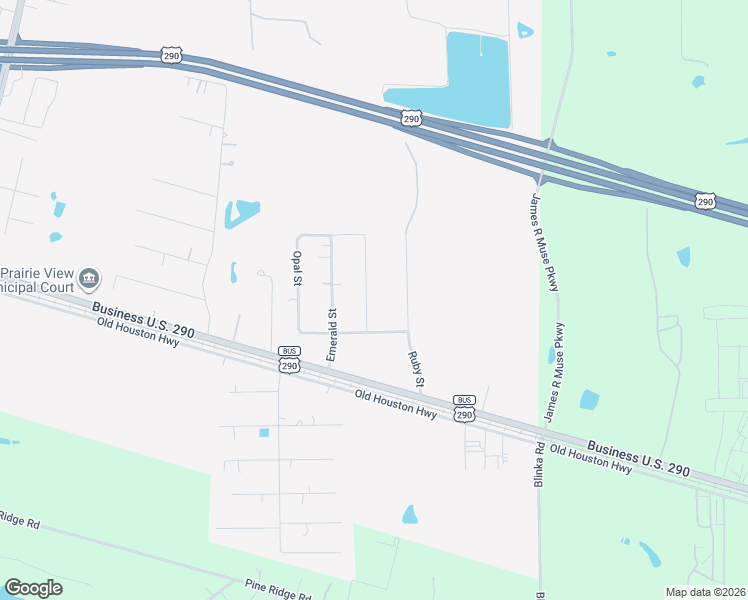 map of restaurants, bars, coffee shops, grocery stores, and more near 20806 Emerald Street in Prairie View