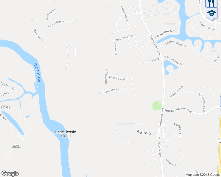 map of restaurants, bars, coffee shops, grocery stores, and more near 2356 Yellow Jasmine Lane in Orange Park