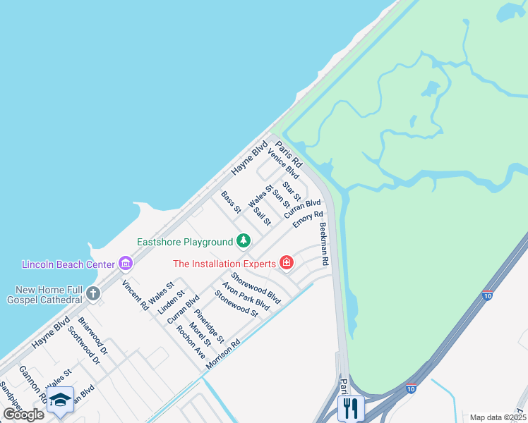 map of restaurants, bars, coffee shops, grocery stores, and more near 7850 Sand Street in New Orleans