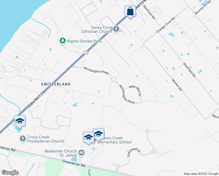 map of restaurants, bars, coffee shops, grocery stores, and more near 615 Rothmoor Lane in Jacksonville