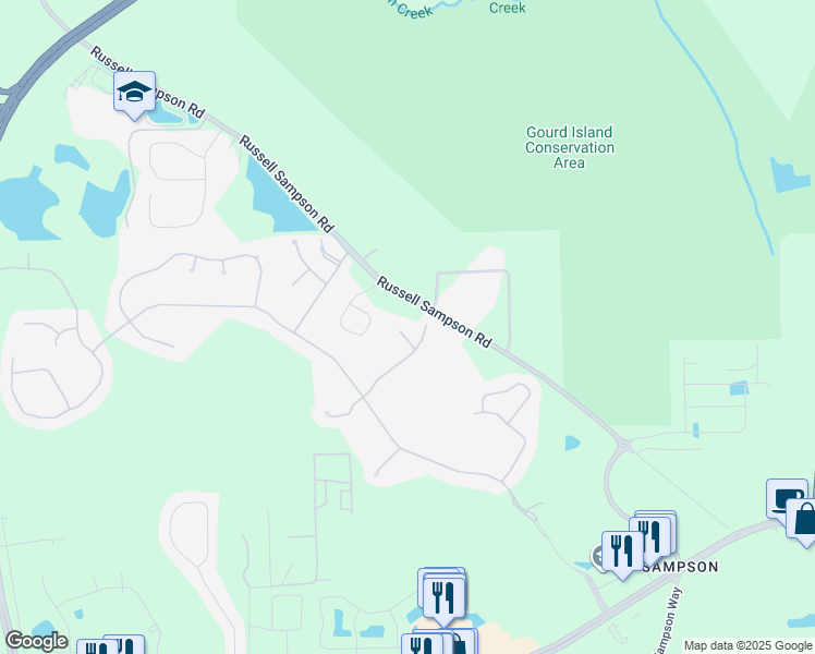 map of restaurants, bars, coffee shops, grocery stores, and more near 104 Saint John's Forest Boulevard in Saint Johns