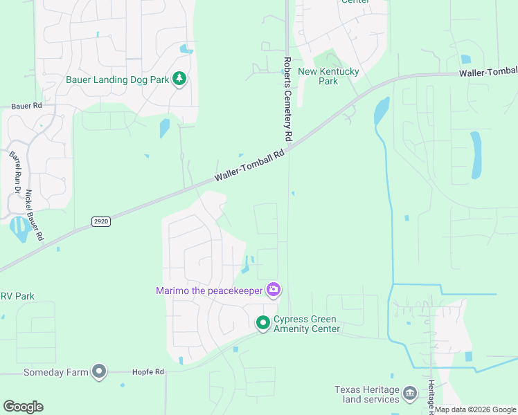 map of restaurants, bars, coffee shops, grocery stores, and more near 2920 Roberts Cemetery Road in Hockley
