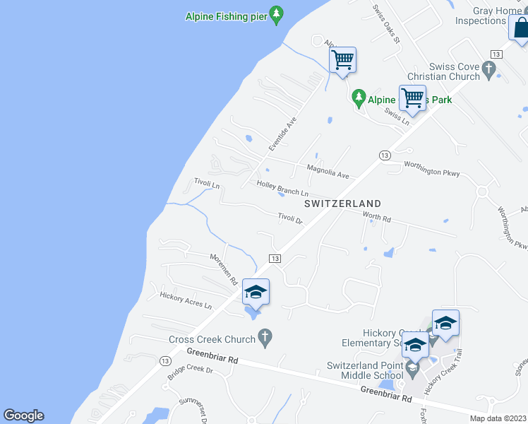 map of restaurants, bars, coffee shops, grocery stores, and more near 528 Tivoli Drive in Jacksonville