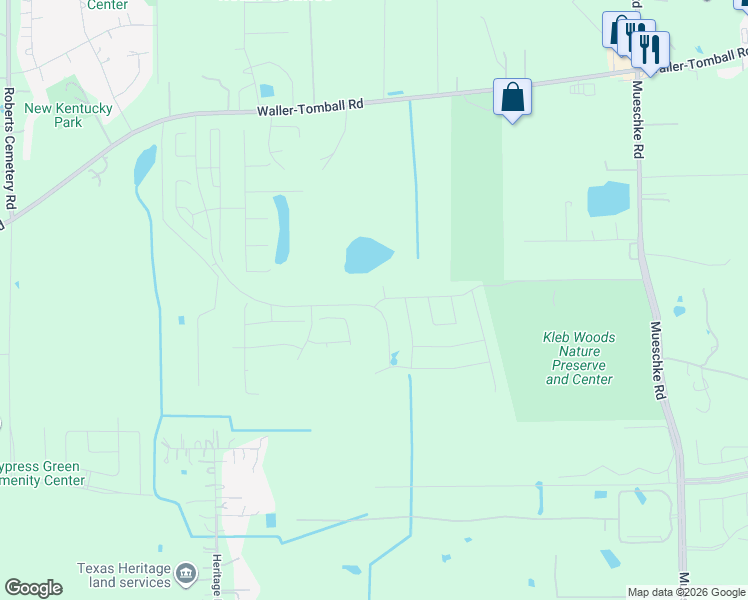 map of restaurants, bars, coffee shops, grocery stores, and more near 20311 Draper Road in Tomball