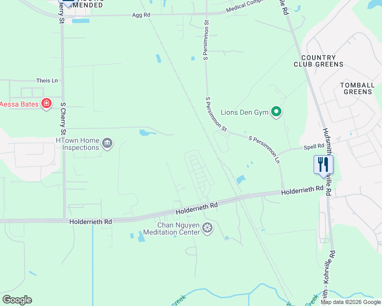 map of restaurants, bars, coffee shops, grocery stores, and more near 11918 Amber Oak Way in Tomball