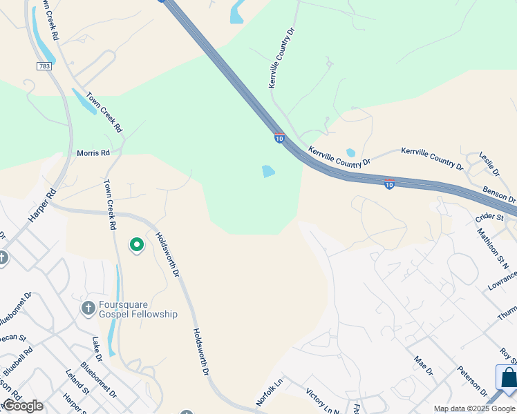 map of restaurants, bars, coffee shops, grocery stores, and more near 676 Yorktown Boulevard in Kerrville