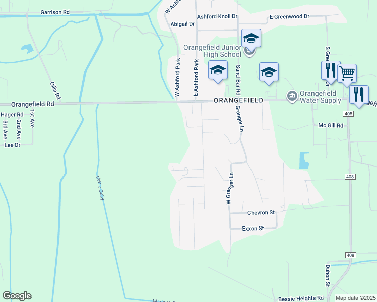 map of restaurants, bars, coffee shops, grocery stores, and more near 3770 Windy Ln in Orange