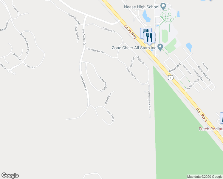 map of restaurants, bars, coffee shops, grocery stores, and more near 169 Catesby Lane in St. Augustine