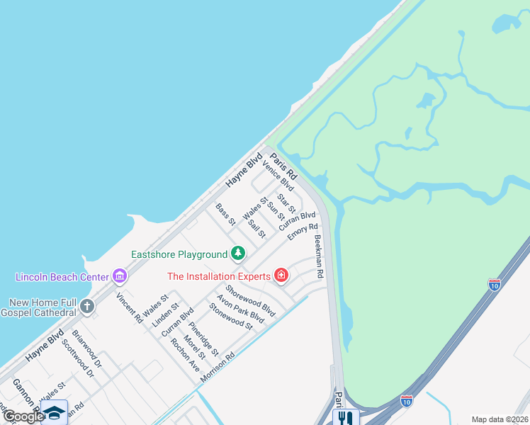 map of restaurants, bars, coffee shops, grocery stores, and more near 7850 Sand Street in New Orleans