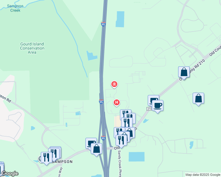 map of restaurants, bars, coffee shops, grocery stores, and more near 10290 Ce Wilson Road in Saint Johns