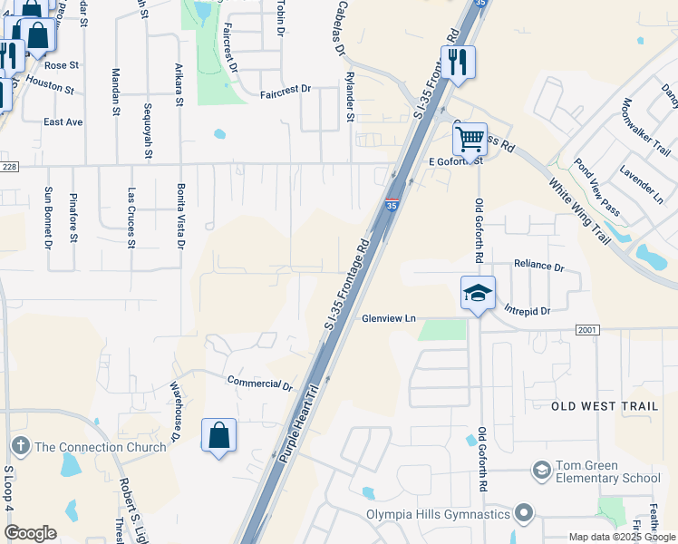 map of restaurants, bars, coffee shops, grocery stores, and more near 105 Bradford Lane in Buda