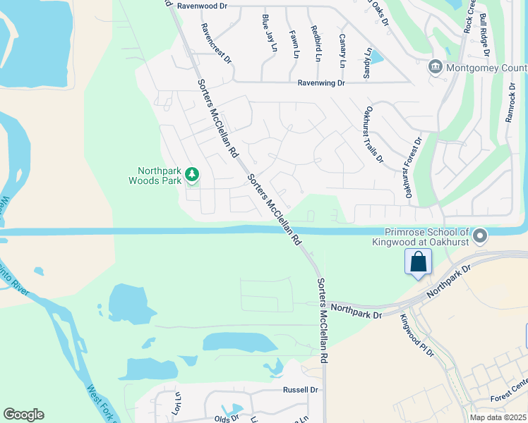 map of restaurants, bars, coffee shops, grocery stores, and more near 25422 Addleston Drive in Porter
