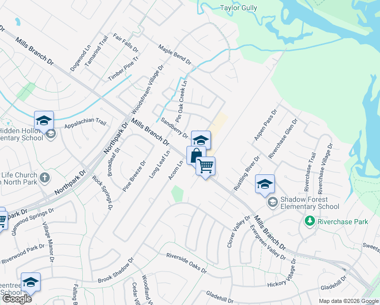 map of restaurants, bars, coffee shops, grocery stores, and more near 2709 Sandberry Drive in Houston