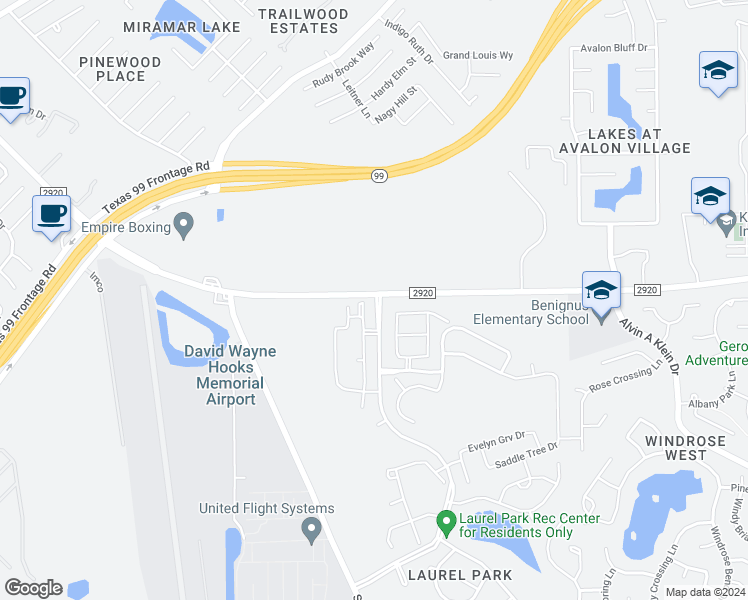 map of restaurants, bars, coffee shops, grocery stores, and more near 7955 Farm to Market 2920 in Spring
