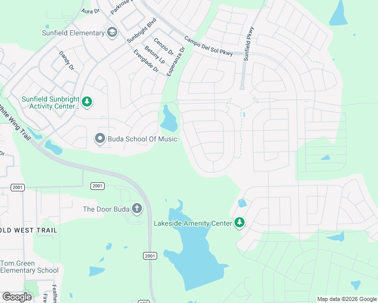 map of restaurants, bars, coffee shops, grocery stores, and more near 357 Cherrystone Loop in Buda