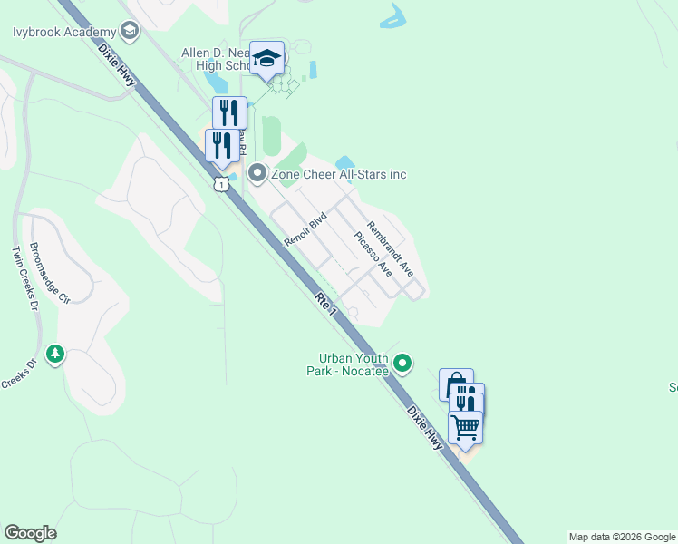 map of restaurants, bars, coffee shops, grocery stores, and more near in 