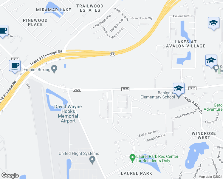 map of restaurants, bars, coffee shops, grocery stores, and more near 7531 Farm to Market 2920 in Spring