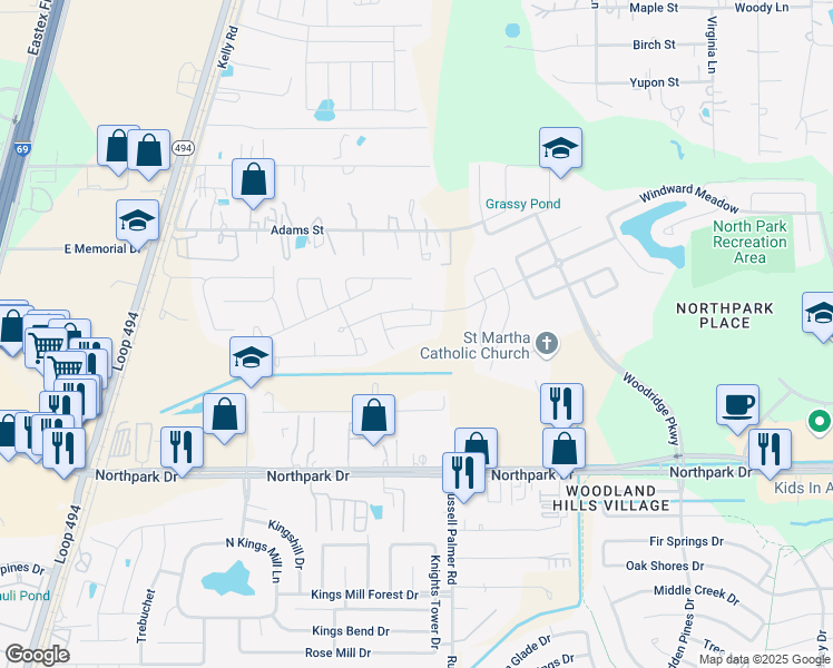 map of restaurants, bars, coffee shops, grocery stores, and more near 22473 Soaring Woods Lane in Porter