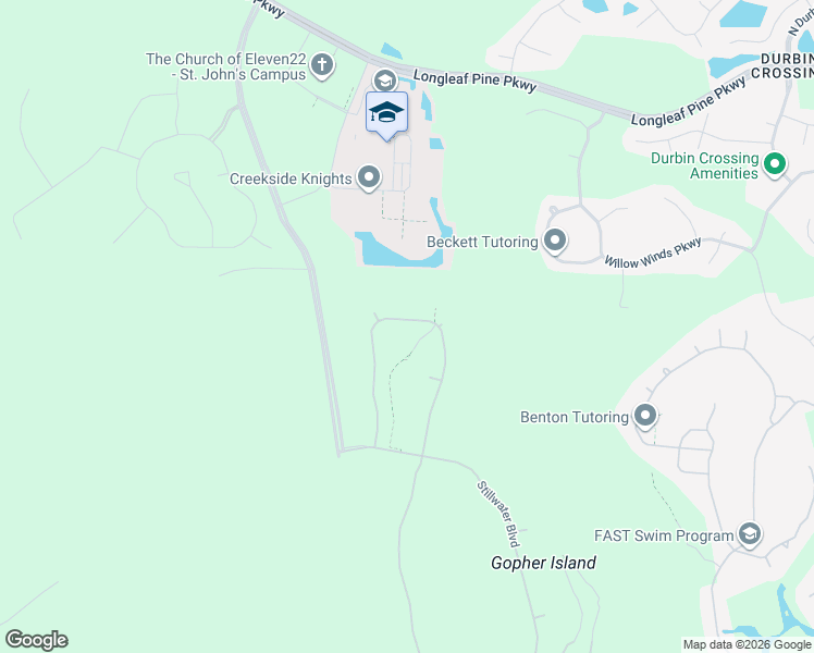 map of restaurants, bars, coffee shops, grocery stores, and more near Veterans Parkway in Saint Johns