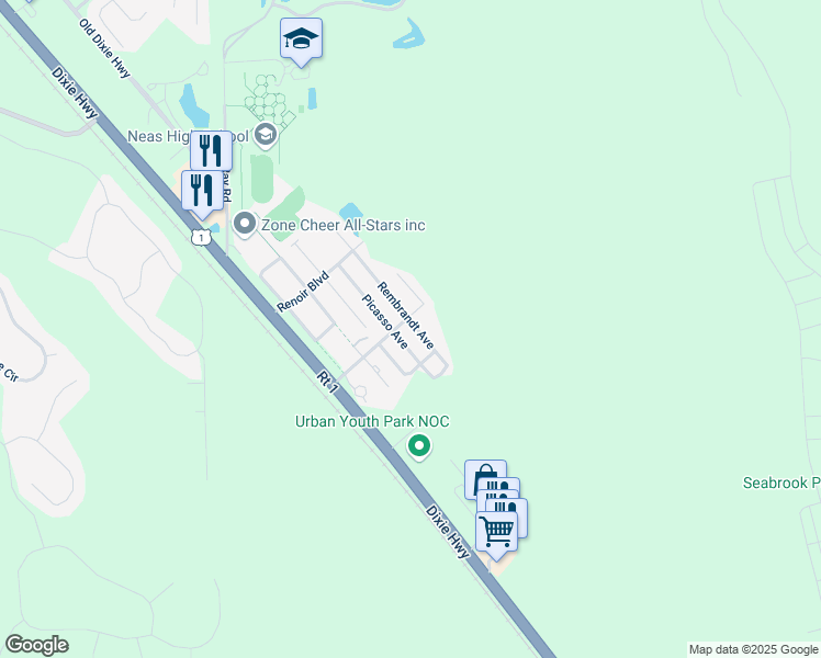 map of restaurants, bars, coffee shops, grocery stores, and more near 773 Rembrandt Avenue in Ponte Vedra Beach