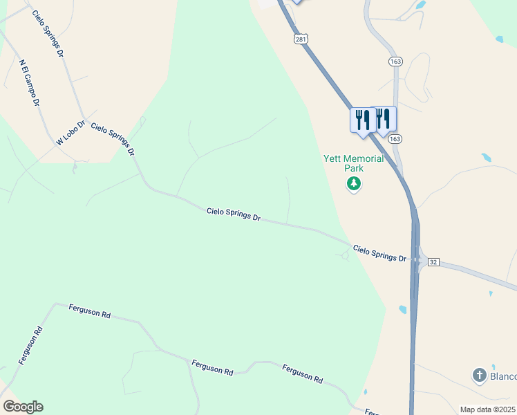 map of restaurants, bars, coffee shops, grocery stores, and more near 690 Cielo Springs Drive in Blanco