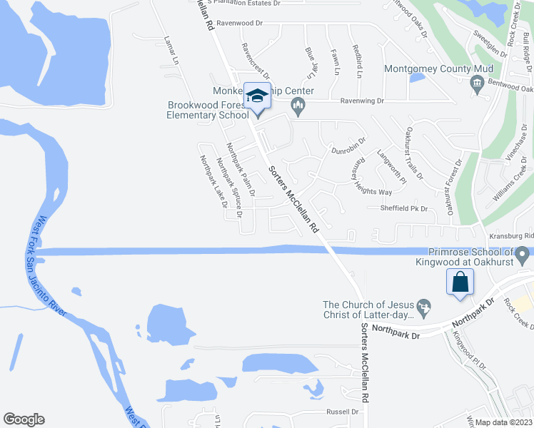 map of restaurants, bars, coffee shops, grocery stores, and more near 25806 Northpark Pine Drive in Porter