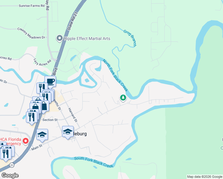 map of restaurants, bars, coffee shops, grocery stores, and more near 2139 Charter Pointe Way in Middleburg