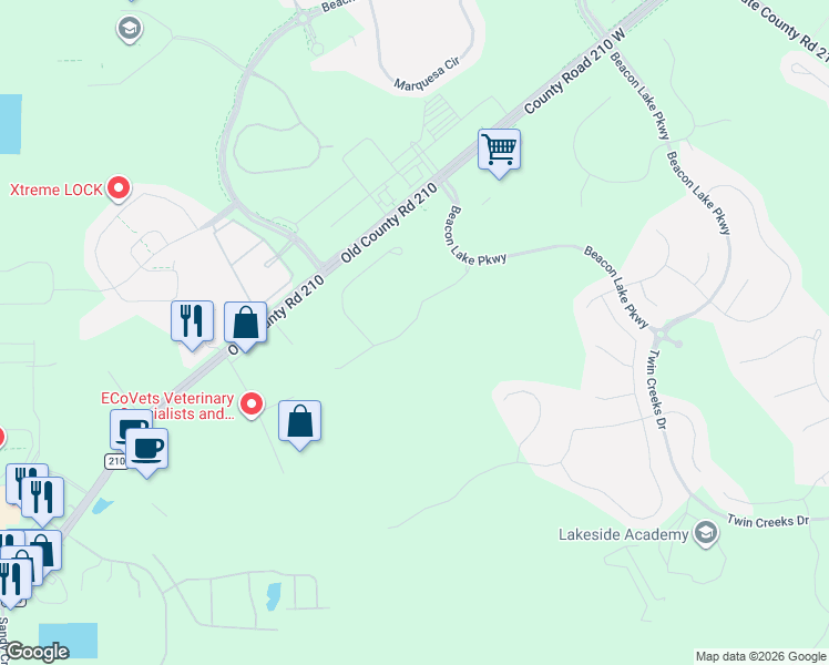 map of restaurants, bars, coffee shops, grocery stores, and more near Charlie Way in St. Augustine