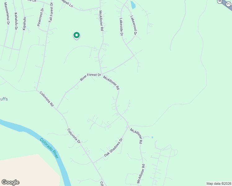 map of restaurants, bars, coffee shops, grocery stores, and more near 350 McAllister Road in Bastrop