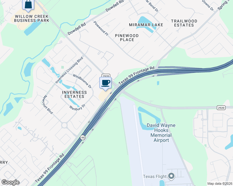 map of restaurants, bars, coffee shops, grocery stores, and more near Grand Parkway in Spring
