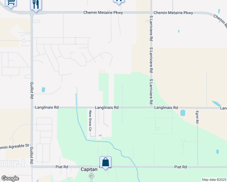 map of restaurants, bars, coffee shops, grocery stores, and more near 810 Langlinais Road in Youngsville