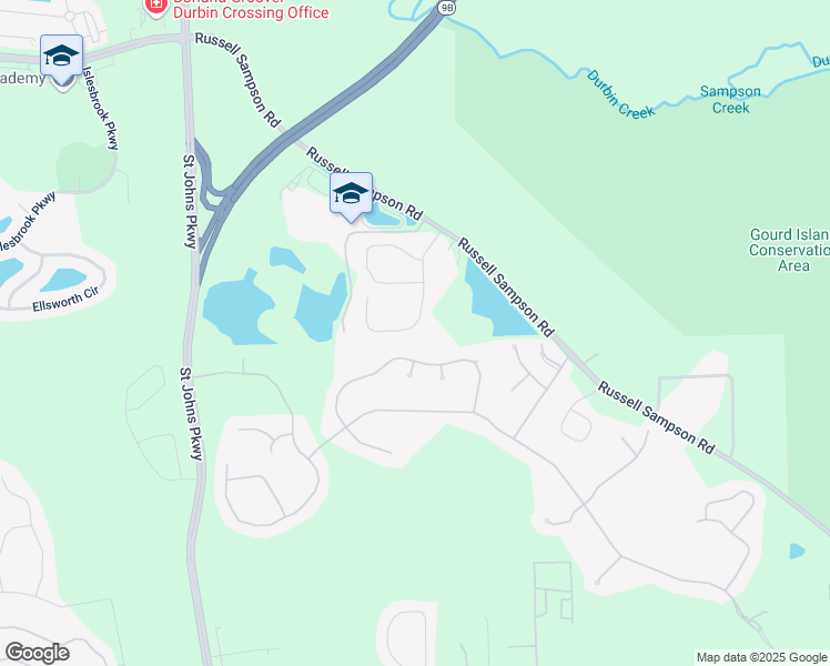 map of restaurants, bars, coffee shops, grocery stores, and more near 261 Heritage Oaks Drive in Saint Johns