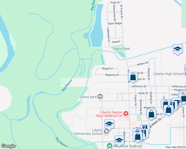 map of restaurants, bars, coffee shops, grocery stores, and more near 109 Noble Street in Liberty