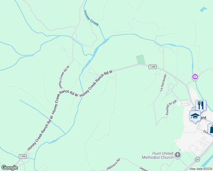 map of restaurants, bars, coffee shops, grocery stores, and more near 160 Robertson Road in Kerrville