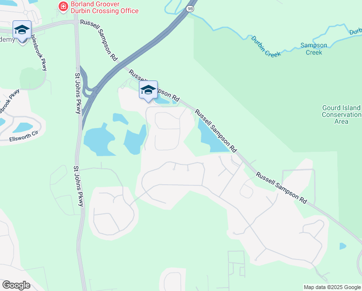 map of restaurants, bars, coffee shops, grocery stores, and more near 261 Heritage Oaks Drive in Saint Johns